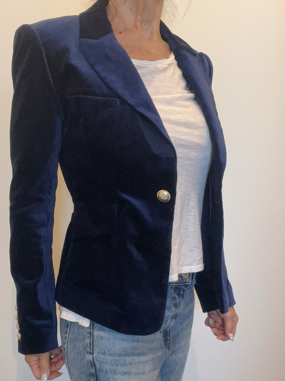 WHBM Royal Blue Velvet Jacket